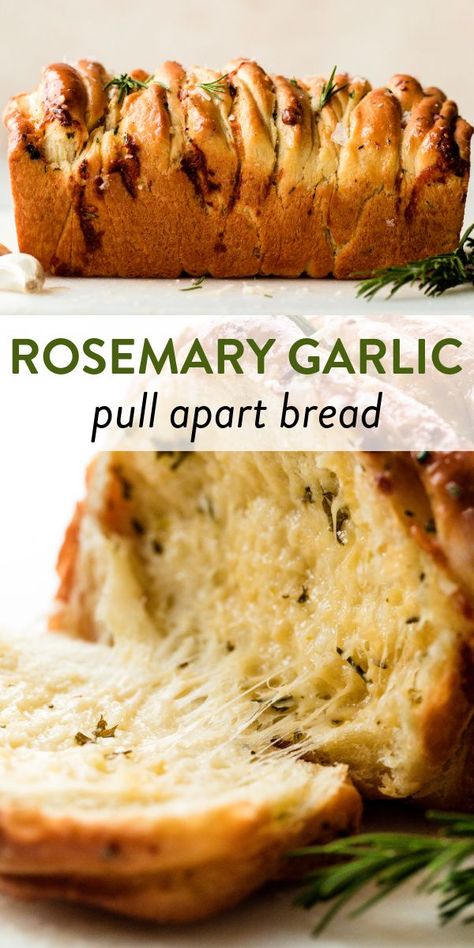 Rich People Food Recipes, Garlic Pull Apart Bread, Cottage Food, Random Recipes, Sally's Baking, Rosemary Garlic, Pull Apart Bread, Fall Food, Sweet Breads