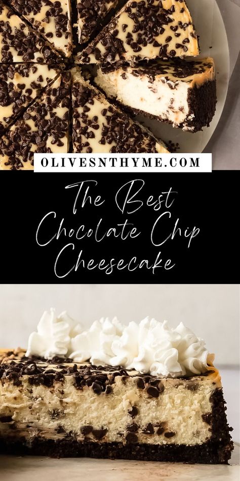 Chocolate Chip Caramel Cheesecake, Chocolate Chip Cream Cheese Pie, Desserts With Mini Chocolate Chips, Chocolate Cookie Cheesecake, Chocolate Chocolate Chip Cheesecake, Chocolate Chip Cookies Cheesecake, Super Quick And Easy Desserts, Mini Chocolate Chip Cheesecake Recipes, Choc Chip Cheesecake Cookies