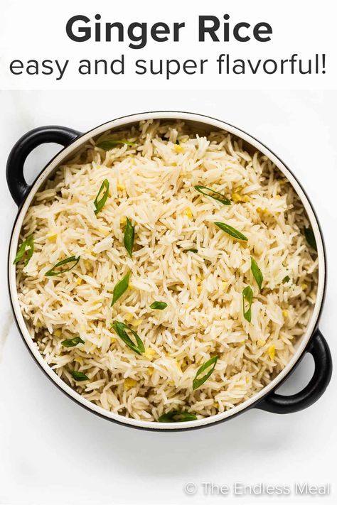 Ginger Rice - The Endless Meal® Ginger Rice Recipe, Freezing Cooked Rice, Garlic Butter Rice, Mango Chicken Curry, Ginger Rice, Coconut Lentil Curry, Indian Rice Recipes, Rice Ingredients, Seasoned Rice