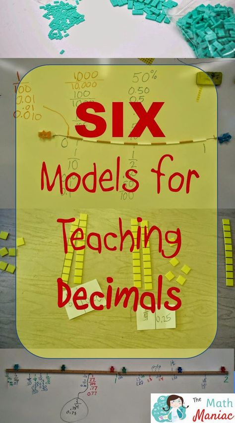 Improve your students understanding of PLACE VALUE with these SIX models for teaching decimals. Make sure your students have concrete, hands-on experiences before moving to abstract thinking. #math #decimals Concrete Hands, Teaching Decimals, Abstract Thinking, Math Decimals, Math Place Value, Upper Elementary Math, Fifth Grade Math, Math Intervention, Math Instruction