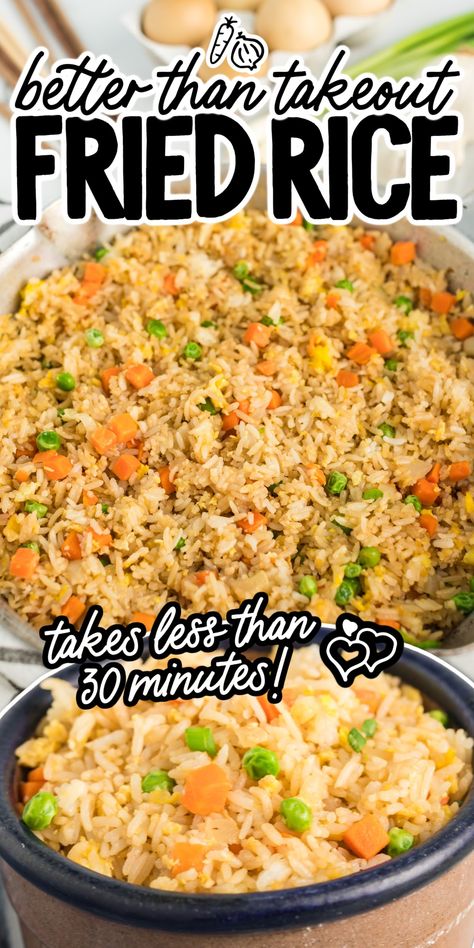 One of the best things about a take-out is the fried rice you get with it. There’s always something so tasty about it. But with this Better Than Take-Out Fried Rice, you can make your own version that’s even more delicious and available whenever you want it. Rice Recipes Side, Fried Rice Recipe Easy, Rice Side Dish Recipes, Keto Kitchen, Egg Fried Rice, Rice Side Dishes, Easy Rice Recipes, Health Dinner Recipes, Idee Pasto Sano