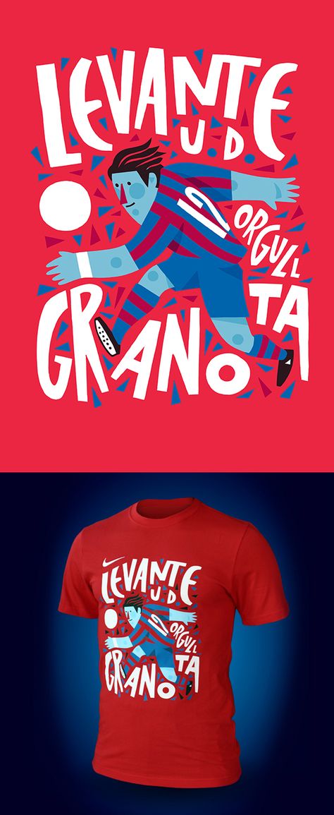 Levante UD Merchandise on Behance Aka Clothing, Imaginative Illustration, Childrens Book Cover, Amazing Illustrations, Work Illustration, Football Illustration, Sports Design Inspiration, Merch Ideas, Book Cover Illustration