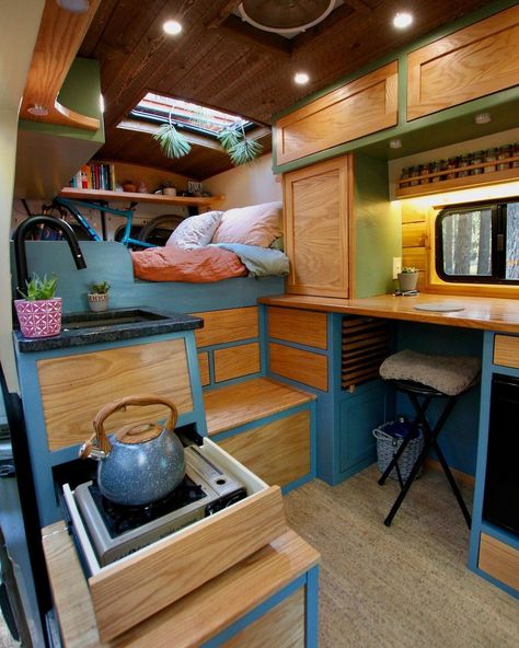 Ford Transit Conversion, Ducato Camper, School Bus Tiny House, Diy Van Conversions, Van Storage, Bus Living, Van Conversion Interior, Office Cabinet, Campervan Life