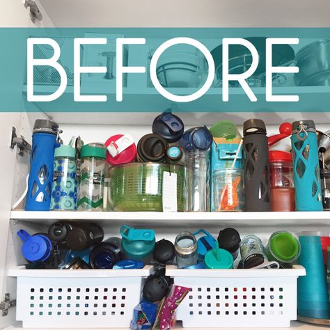 Shaker Bottle Storage, Storing Water Bottles, Water Bottle Organization, Water Bottle Storage, Diy Water Bottle, Blender Bottle, Best Water Bottle, Diy Water, Lid Storage