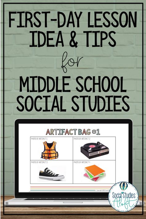 Easy-to-use tips for planning an engaging and memorable first lesson of the year for your Middle School Social Studies class whether you are teaching digitally or in-person, plus an awesome lesson idea for your first day teaching 6th grade, 7th grade, or 8th grade. #socialstudies #middleschool #socialstudieslesson #distancelearning #backtoschool Teaching About Culture Social Studies, Middle School History Project Ideas, Teacher Bulletin Boards Middle School, Fun History Lessons, Social Studies Get To Know You Activity, Civics Projects Middle School, Geography Lesson Plans Middle School, Teaching History Middle School, Geography Projects For Middle School