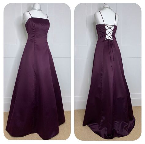 Prom Dresses Purple And Black, 90s Purple Prom Dress, Vintage Purple Prom Dress, Dark Purple Dress Aesthetic, Purple Silk Prom Dress, Dark Purple Prom Dress Long, Royal Purple Prom Dress, Formal Dresses Purple, Purple Dress Aesthetic