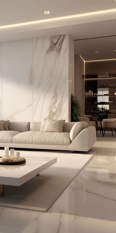 White Tiles Living Room Floor Interiors, White Marble Living Room Floor, White Marble Flooring Design Living Room, White Marble Floor Living Room, Marble Moodboard, White Tiles Living Room, White Marble Living Room, Marble Floor Living Room, Landed House