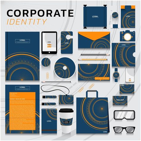 Cooperate Identity Design, Tech Corporate Design, Tech Company Branding Visual Identity, Corporate Design Inspiration, Corporate Identity Design Branding, Corporate Branding Design, Corporate Design Branding, Blue And Orange Design, Corporate Identity Inspiration