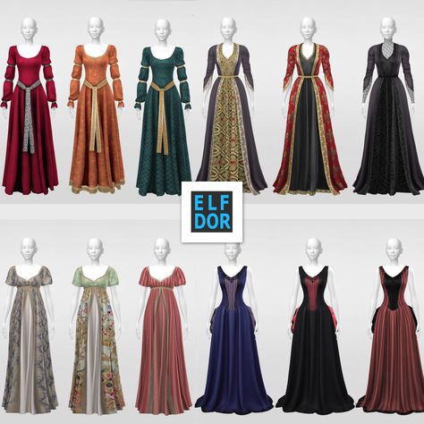 Patreon Content - July Collection 2 - ELFDOR Sims 4 Historical Cc Kitchen, Sims 4 Historical Cc Patreon, Sims 4 Medieval Clothing, Sims 4 Medieval Cc Patreon, Elfdor Sims 4 Cc, Sims 4 Medevil Cc, Sims 4 Medieval Dress, Sims Medieval Cc, Sims 4 Cc Medieval