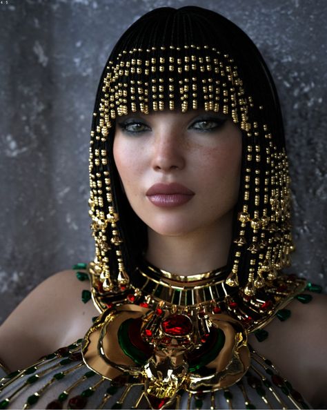 Cleopatra Hair, Egyptian Hairstyles, Egyptian Inspired Jewelry, Egyptian Aesthetic, Egypt Aesthetic, Egyptian Fashion, Beaded Headpiece, Egypt Fashion, Egyptian Women