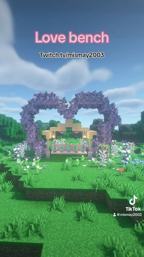 Love bench! #fyp #cottagecore #cottagecoreaesthetic #Minecraft #minecraftcottagecore #minecraftfairycore #minecraftbuilding #minecraftbuild… | Instagram Cute Minecraft Swing, Minecraft With Boyfriend, Cute Minecraft Builds For Couple, Minecraft Ideas For Boyfriend, Bench Minecraft Ideas, Minecraft Builds For Girlfriend, Romantic Things To Build In Minecraft, Valentine Minecraft Builds, Cute Minecraft Builds For Boyfriend