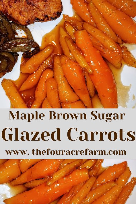 Sweet Glazed Carrots, Brown Sugar Carrots, Brown Sugar Glazed Carrots, Easy Dinner Desserts, Dessert Thanksgiving, Sugar Carrots, Carrots Side Dish, Glazed Carrots Recipe, Maple Glazed Carrots