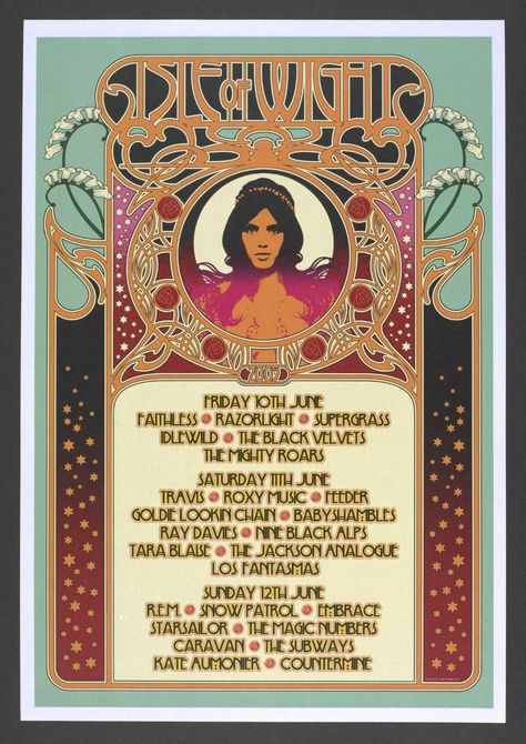 Isle of Wight Festival 2005 | John Giddings | V&A Explore The Collections Isle Of Wight Festival, Snow Patrol, Roxy Music, Event Poster, Isle Of Wight, Victoria And Albert, Victoria And Albert Museum, Black Velvet, Festival