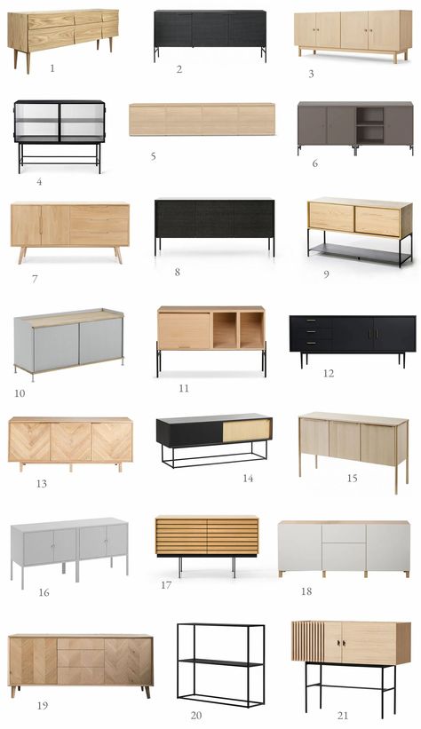 Furniture Names, Minimalist Sideboard, Solid Oak Sideboard, Minimalist Furniture Design, Style Deco, Minimalist Furniture, Sideboard Furniture, Minimalist Living, Wooden Furniture