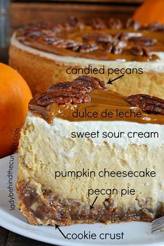 Pecan Pie Pumpkin Cheesecake Cheesecake Pumpkin, Dessert Cheesecake, Savory Cakes, Pecan Cheesecake, Pumpkin Pecan Pie, Pie Pumpkin, Pumpkin Pecan, Think Food, Thanksgiving Desserts