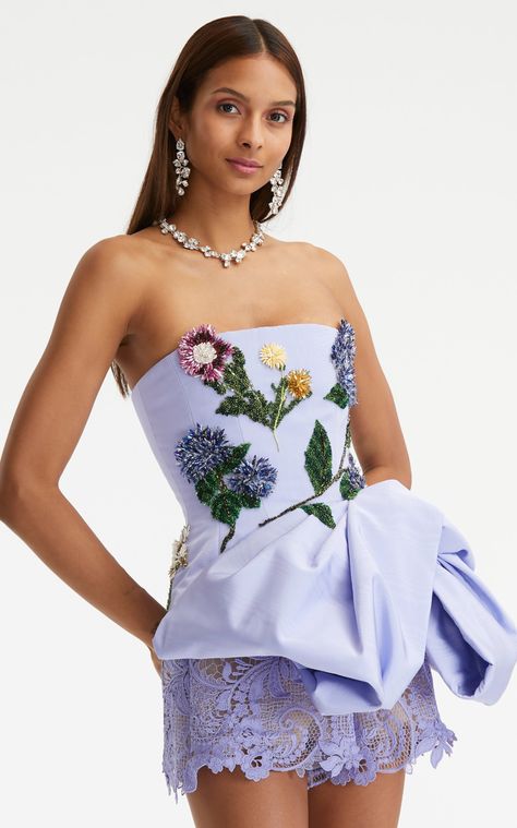 Crystal Embr Moire Faille Peplum Bustier Top By Oscar De La Renta | Moda Operandi Outfits Guide, Fall Outfits For Women, Butterfly Dress, 2024 Trends, Gala Dresses, Outfits For Women, Looks Chic, Celebrity Outfits, Formal Outfit