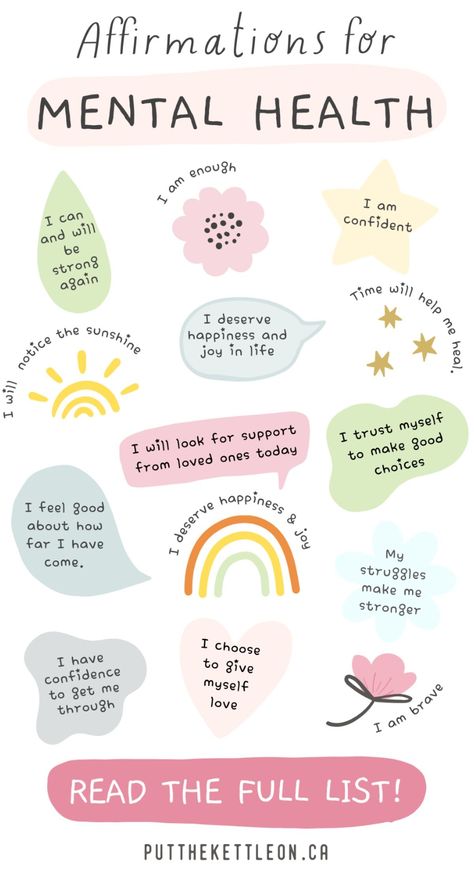 #mentalhealth #affirmations #selfcare #wellness

Are you looking for ways to boost your mood? These 50 mental health affirmations can help you to feel more positive and optimistic. Use them daily to create a more positive mindset and improve your overall How To Grow Mentally, Quotes That Help You Feel Better, Back To School Mental Health, Take Care Of Your Mental Health, Daily Affirmations For Recovery, Daily Reminders For Mental Health, Encouragement For Mental Health, Mental Health Affirmation Ideas, Mental Heath Inspired