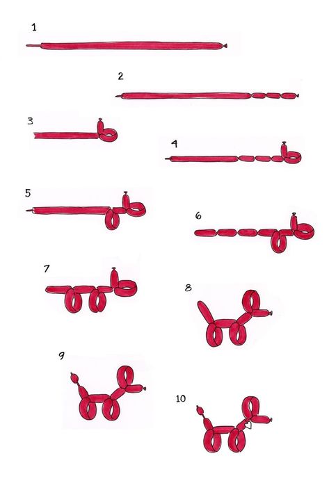 Ballon Dog Tutorial, How To Make A Dog Balloon Animal, Beaded Balloon Dog Tutorial, Balloon Dog Tutorial, Balloon Animal Tutorial, Ballon Animals Step By Step Easy, Crochet Balloon Dog Free Pattern, Balloon Animals Easy Step By Step, Diy Dog Birthday