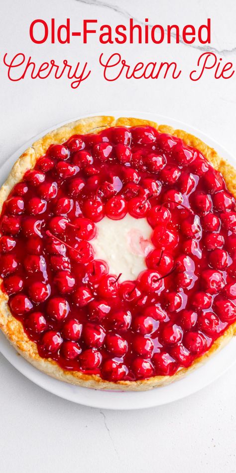 Cherry Cream Pie Recipe, Cherry Cream Pie, Cherry Crumb Pie, Cherry Cream Cheese Pie, Cream Cheese Pie Recipes, Old Fashioned Cherries, Cheese Pie Recipe, Cherry Bread, Homemade Crust