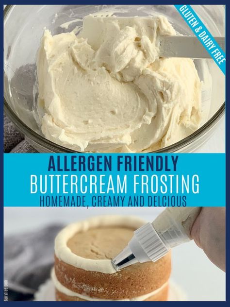 Soy Free Cake, Dairy Free Icing, Gluten Free Frosting, Dairy Free Buttercream, Dairy Free Cake Recipe, Egg Free Cakes, Dairy Free Frosting, Dairy Free Baking, Allergen Free Recipes