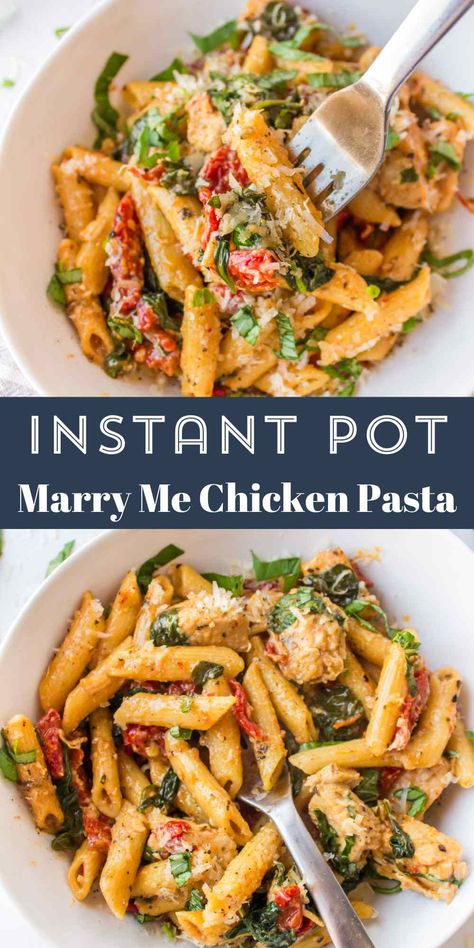 Instant Pot Marry Me Chicken Pasta Pressure Cooker Chicken Pasta, Recipes With Chicken Instant Pot, Easy Dinner Recipes For Two Instant Pot, Best Instant Pot Dinners, Mary Me Chicken Recipe Instant Pot, One Person Instant Pot Meals, Instant Pot Prep Ahead Meals, Easy Dinner Recipes For New Moms, Instant Pot Recipes Pasta Chicken