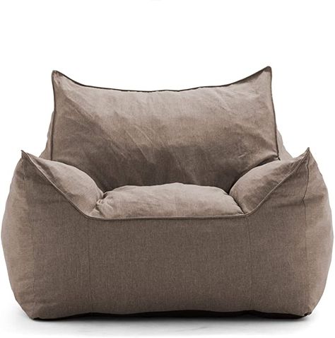 Amazon.com: Big Joe Lux Imperial Lounger in Union, Gray: Furniture & Decor Beanbag Sofa, Cool Bean Bags, Lazy Chair, Bean Bag Cover, Floor Sofa, Bean Bag Covers, Cover Gray, Changing Wall Color, Mid Century House