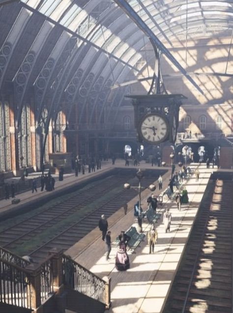 Victorian Train Station Aesthetic, Gothic Train Station, Fantasy Train Station, Old Train Station Aesthetic, Space Train Station, Train Station Concept, Steampunk Train Station, Victorian Train Station, Train Station Aesthetic