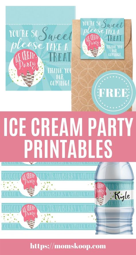 Ice Cream Party Printables, Ice Cream Social Invitations, Kids Ice Cream Party, Ice Cream Birthday Party Invitations, Ice Cream Sundae Party, Summer Ice Cream Party, Ice Cream Birthday Party Theme, Sundae Party, Printable Ice Cream