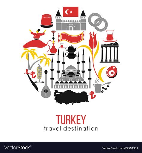 Istanbul Drawing, Turkish Symbols, Turkey Culture, Turkey Map, Country Turkey, Country Tattoos, Logos Retro, Rabbit Wallpaper, Travel Printables