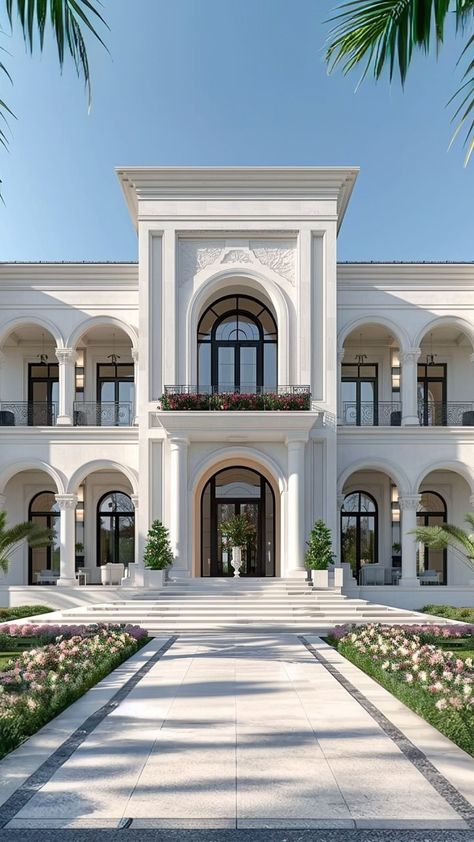 MII Global | For the minimalism Lovers🤍 . . . . . #architecture #design #interiordesign #interior #style #minimalism #lifestyle #dubai #uae #realestate... | Instagram Neoclassical House Interior, Modern House Design 2 Floor, Neoclassical Modern Villa, House Design 2 Floor, Realestate Instagram, Neoclassical Villa, Modern Contemporary House Plans, Villa Home, Dubai Houses