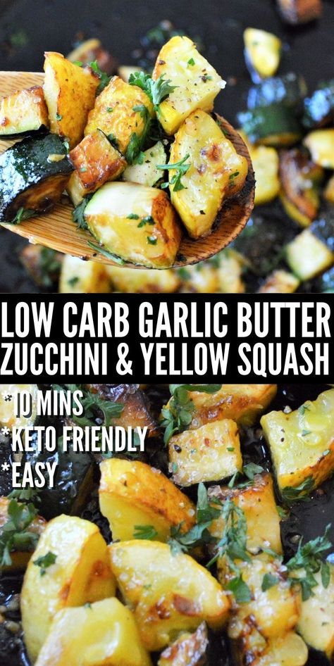 Low Carb Garlic Butter Zucchini & Yellow Squash #lowcarbgarlicbutterzucchiniandyellowsquash #garlicbutterzucchiiandyellowsquash Garlic Butter Zucchini, Sauteed Zucchini And Squash, Low Carb Zucchini Recipes, Butter Zucchini, Zucchini And Yellow Squash, Zucchini Yellow Squash, Zucchini Side Dishes, Summer Squash Recipes, Yellow Squash Recipes