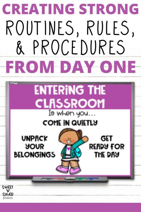 Are you looking for some classroom management tips that you can use for a smooth sailing classroom? Here I give you some great classroom rules, routines and procedures that you can use in the classroom. You can even get a link to my classroom procedure poster that you can edit specifically to your classroom procedures. Once you have these classroom expectations in place, make sure you ever student to the same classroom standard. You’ll have a self running classroom with these tips. Classroom Rituals And Routines, 1 Rule Classroom Anchor Chart, Rules And Procedures Anchor Chart, Setting Expectations In Classroom, Center Rules Anchor Chart, Classroom Procedures Kindergarten, Kindergarten Rules And Expectations, Classroom Rules And Procedures Elementary, Prek Routines And Procedures