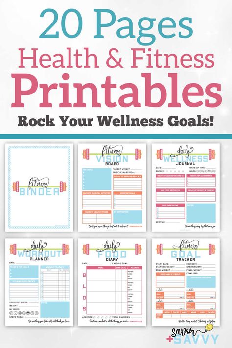 Everything you need to track your health and fitness is all here in this 20 page planner/binder. Fitness goals, visions, wellness journals, workout trackers, water tracker, step trackers and more. Fitness Printables, Fitness Binder, Fitness Journal Printable, Fitness Planner Free, Diet Tracker, Wellness Tracker, Fitness Planner Printable, Printable Workouts, Health Tracker