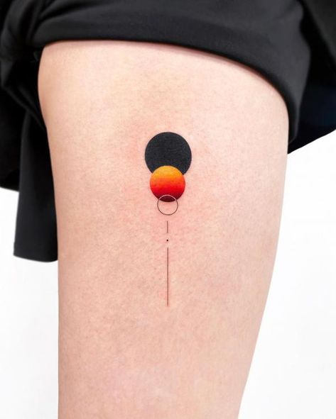 Tattoos With Circles, Tattoo Ideas 2024, Graphic Design Tattoo Ideas, Cmyk Tattoo, Most Creative Tattoos, Line Tattoo Minimalist, Graphic Designer Tattoo, Circle Tattoo Ideas, Arrival Tattoo