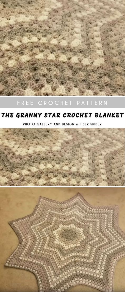 The Granny Star Crochet Blanket #crochetpatternsfree  #crochetblanket #throw #afghan Granny Star Crochet Blanket, Crochet Granny Square Star Blanket, Crochet Granny Star Pattern, Crochet Star Blanket Patterns Free, Crochet Granny Star Blanket, Round Crochet Blanket Pattern Free, Star Granny Square Blanket, Easy Crochet Star Blanket Free Pattern, Star Blanket Crochet Pattern Free