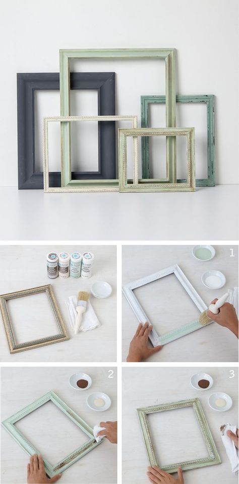 Snowed in and looking for a fun craft project? Transform plain picture frames into vintage-inspired masterpieces with Martha Stewart Crafts Vintage Decor paint. Try using Vintage Decor wax for a distressed wood finish! Then, hang up all those vacation photos you've been meaning to get around to. Cadre Photo Diy, Picture Frame Crafts, Painted Picture Frames, Crafts Vintage, Snowed In, Distressed Frames, Martha Stewart Crafts, Diy Picture Frames, Wooden Picture Frames