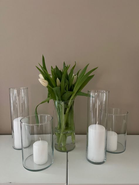 Ikea Vases Decor, Cylinder Vase Ideas, Ikea Vase, Ikea Candles, Ikea Vases, Birthday Inspo, Cylinder Vase, Candle Vase, Ikea Hack