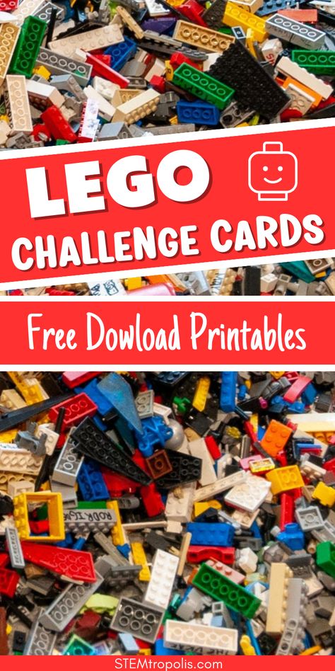 After School Lego Club, Lego Reading Activities, Free Lego Challenge Cards, Lego Building Challenge, Lego Building Cards Free Printable, Lego Cards Free Printable, Lego Task Cards Free Printable, Lego Back To School, Lego Projects Instructions