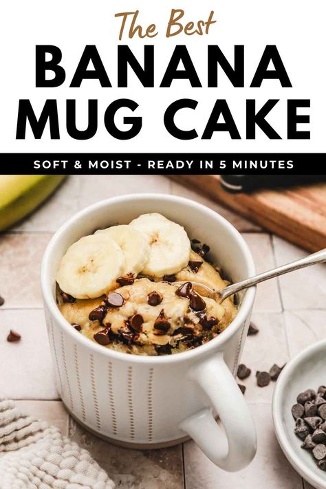 Microwave Banana Bread, Banana Bread Mug, Banana Mug Cake, Cake Recipes At Home, Mug Cake Microwave, Cookies Bars, Bowl Cake, Banana Dessert, Chocolate Mug Cakes