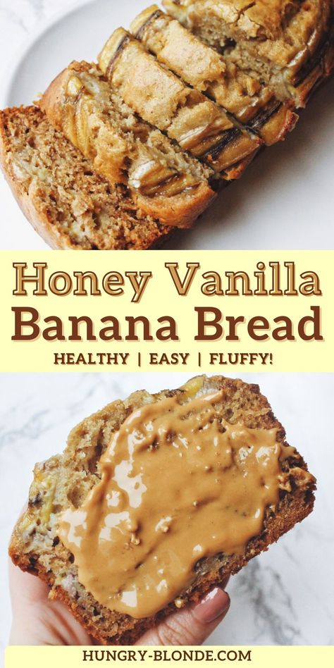 Vanilla Banana Bread, Fluffy Banana Bread Recipe, Dessert Dips, Banana Bread Recipe, 140 Pounds, Honey Recipes, Healthy Sweets Recipes, Banana Recipes, Bread Recipes Homemade