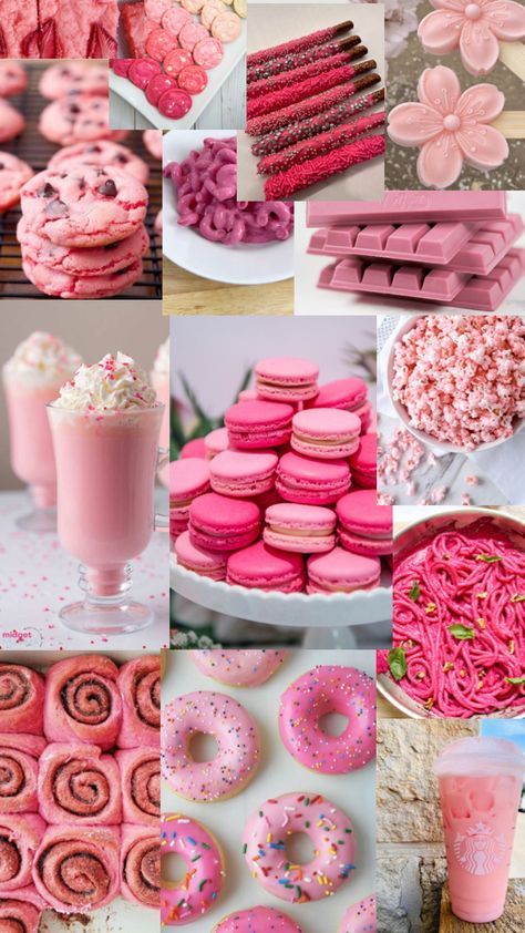 Pink foods slay Pink Snacks For Picnic, Girly Snacks Ideas, Pink French Fries, Pink Snack Ideas For Party, Pink Party Appetizers, Pink Treat Ideas, Pink Rose Birthday Party Ideas, Color Party Pink Food, Pink Board Food