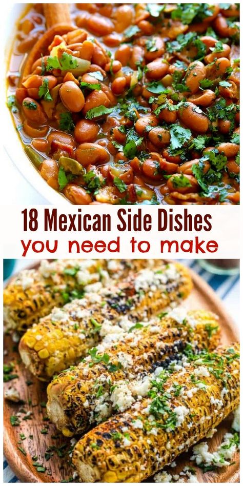 Taco Side Dishes, Mexican Side, Mexican Side Dishes, Dishes To Make, Healthy Mexican, Best Mexican Recipes, Mexican Dinner, Side Dishes Recipes, Hispanic Food