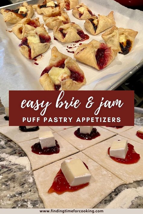 Easy Appetizers Brie, Breakfast Horderves Appetizers, Brie Pastry Appetizer, Brie Tarts Holiday Appetizers, Pastry Brie Bites, Christmas Brie Bites, Bre Appetizers, Easy Fun Charcuterie Board, Charcuterie Hors D’oeuvres