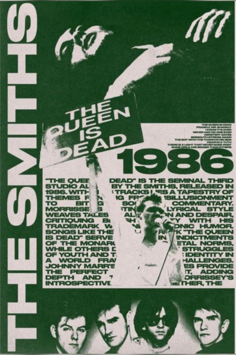 The Smiths Poster, Grunge Posters, Vintage Poster Design, Music Poster Design, Dorm Posters, Poster Room, The Smiths, Picture Collage Wall, Rock Posters