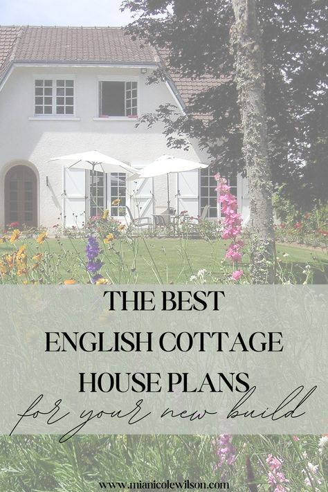 Here are the prettiest English Cottage House Plans to check out for your new build, curated for you! English Country Cottage House Plans, One Level English Cottage, Modern English Cottage Floor Plans, English Cottage Style Floor Plans, English Cottage Blueprints, English Cottage Ranch, Cottage Style House Plans One Story, Modern English Cottage House Plans, English Country Cottage Floor Plans