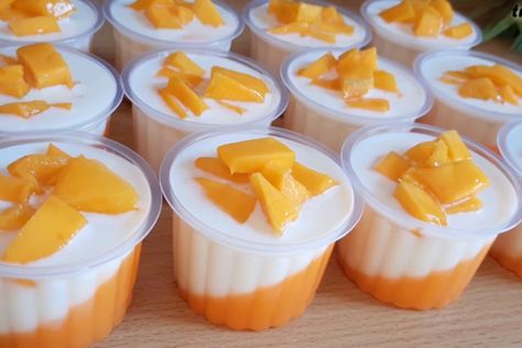 Puding Mangga, Pudding Cup, Pudding Cups, Easy Cake Decorating, Dessert Cups, Disposable Tableware, Easy Cake, Mini Cheesecake, Appetizer Recipes