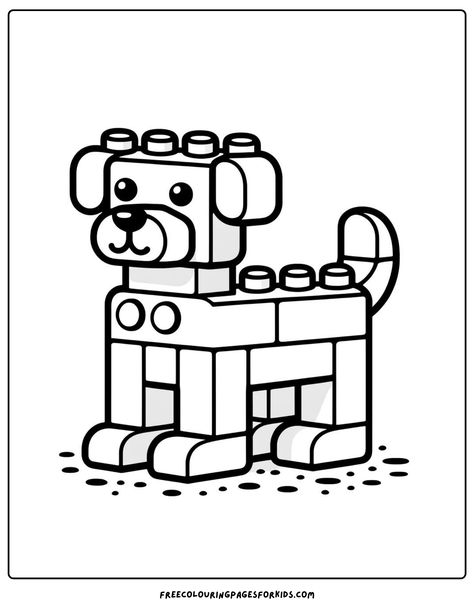 a Lego Dog Police Coloring Pages Free Printable, Lego Colouring Pages, Lego Drawing Easy, Lego Coloring Pages Printables Free, Coloring Activities For Kids Worksheets, Lego Clip Art, School Coloring Pages Free Printable, Boy Coloring Sheets, Lego Doodle