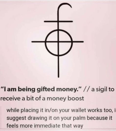 Wealth Symbol Signs, Money Sigil Symbol, Wealth Sigil, Venus Worship, Sigil For Money, Zibu Symbols, Grey Witch, Money Spells Magic, Line Tattoo Ideas