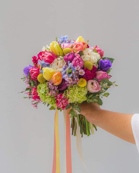 Bright And Colourful Bridal Bouquet, Multicolor Wedding Bouquet, Rainbow Bouquet Wedding, Bright Color Bridal Bouquet, Whimsical Bouquet Bridal, Vibrant Wedding Bouquet, Wedding Bouquets Colorful, Wedding Flowers Colorful, Summer Bouquet Wedding