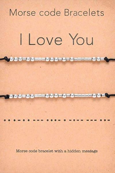 I Love You Morse Code Matching Bracelets. His and hers gift ideas. High School Valentines Day gifts. #romantic #teens #couple Morse Code Words, Morse Code Bracelets, Code Bracelets, School Valentines, Valentines Bracelets, Morse Code Bracelet, Diy Bracelets Patterns, Valentines School, Valentines Gifts For Boyfriend